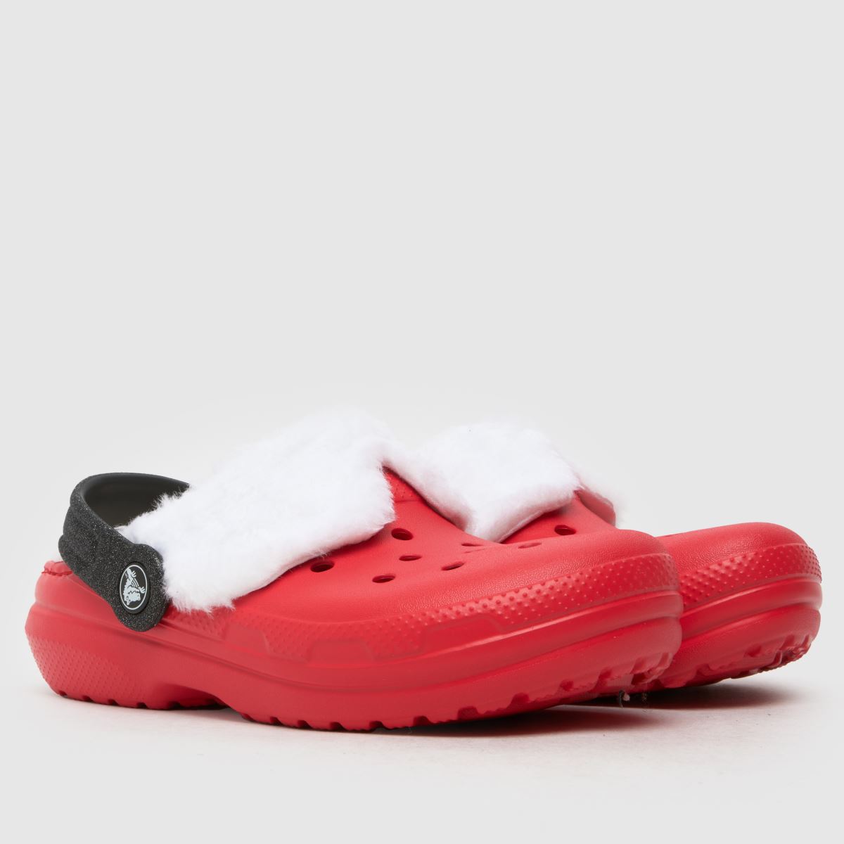 Crocs röda klassiska fodrade tomteträskor Junior sandaler