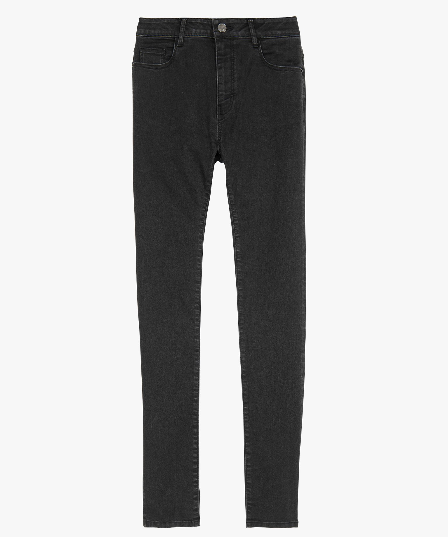 Jean femme slim à taille haute denim - L30 noir | GEMO