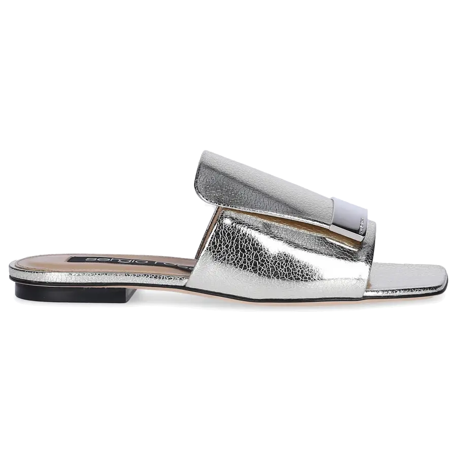 Sergio Rossi - Sandalen A80380 Leder metallic finished Silber-Plated - gold