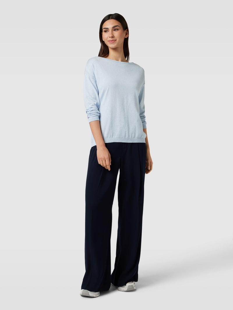 Strickpullover mit U-Boot-Ausschnitt Modell 'BERGA' in hellblau