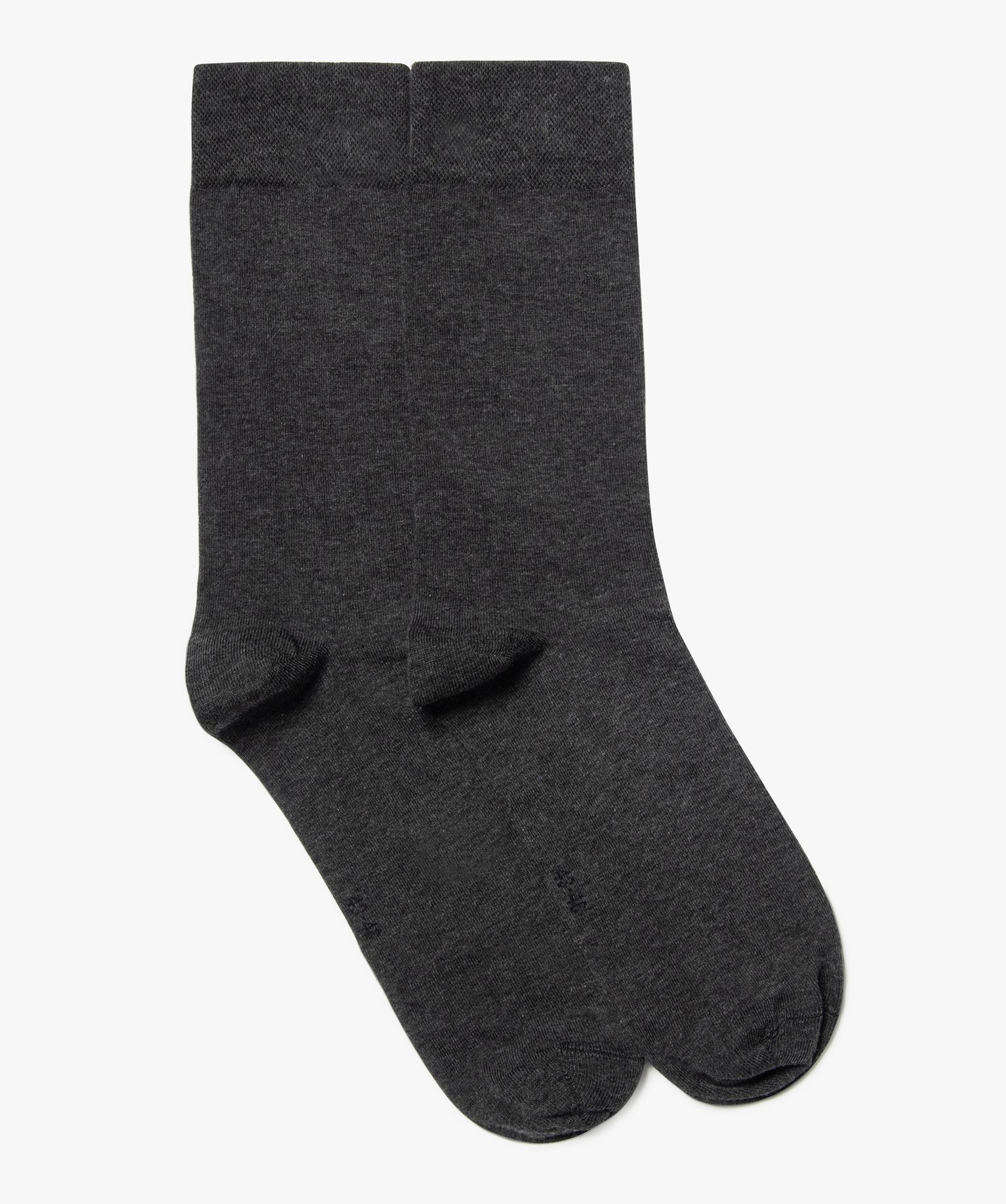 Chaussettes fines tige haute homme (lot de 2) gris | GEMO