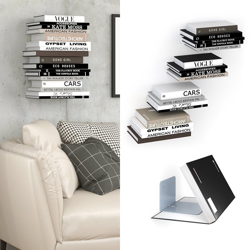 Vicco Bücherregal Wandregal Metallregal GHOST 4er Set