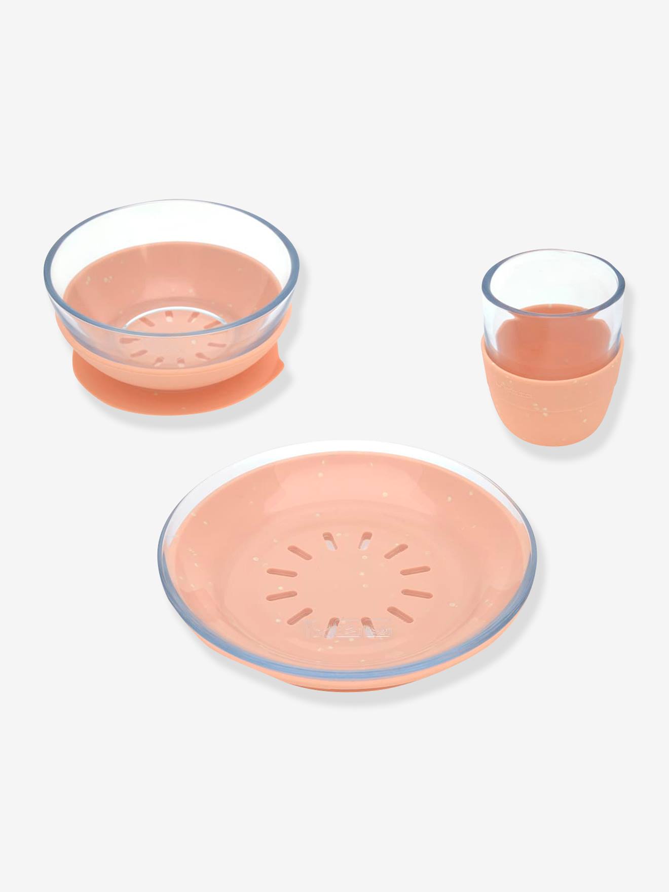 Lässig Baby Esslern-Geschirr Glass LÄSSIG, Glas/Silikon - orange