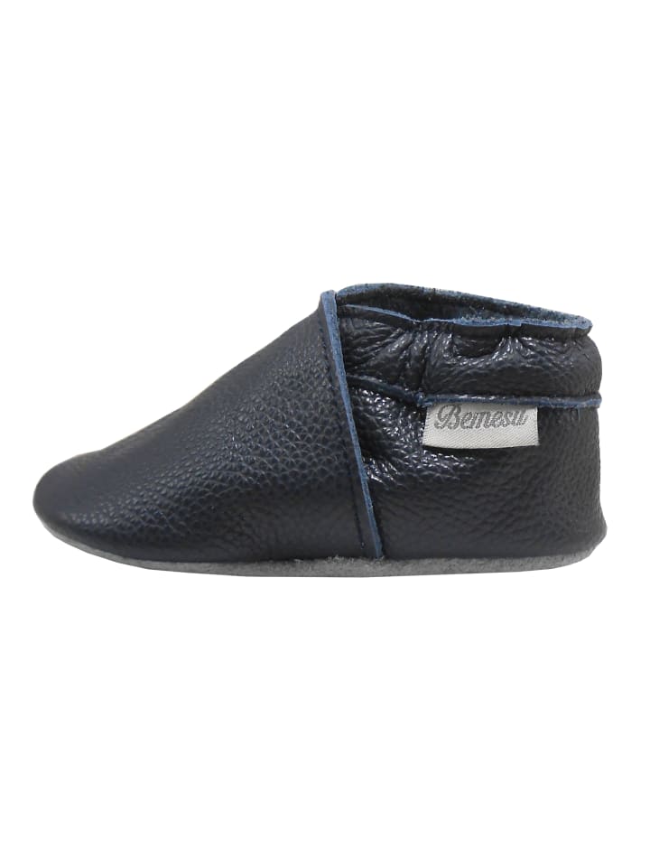 Yalion Leder-Krabbelschuhe in Dunkelblau günstig kaufen