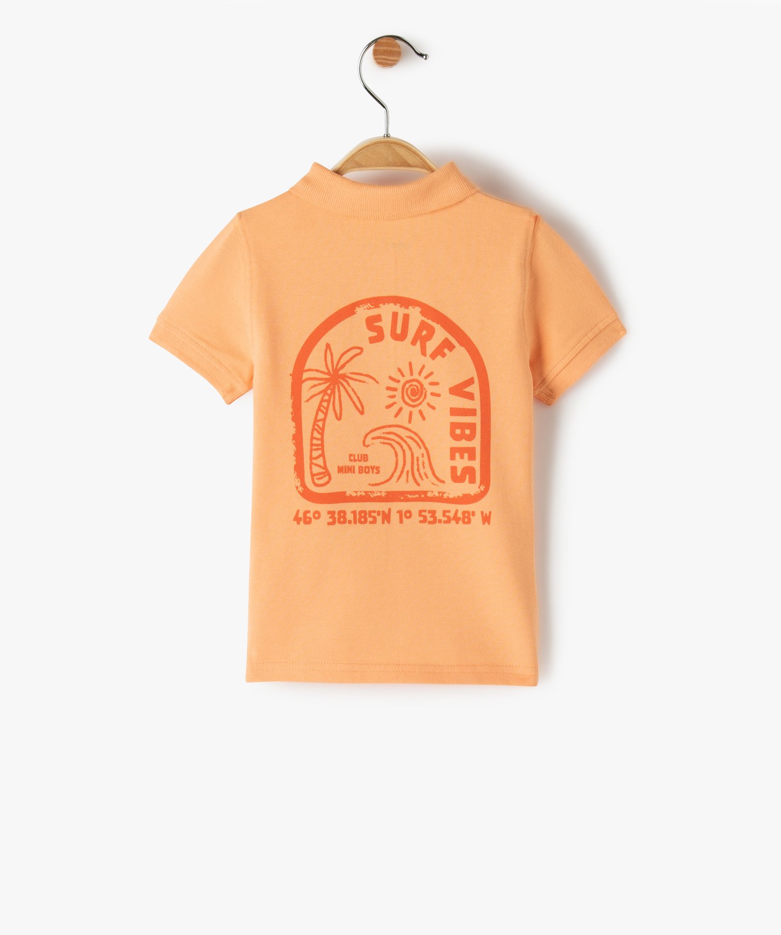 Polo bébé Garçon en maille piquée avec petit motif poitrine orange | GEMO