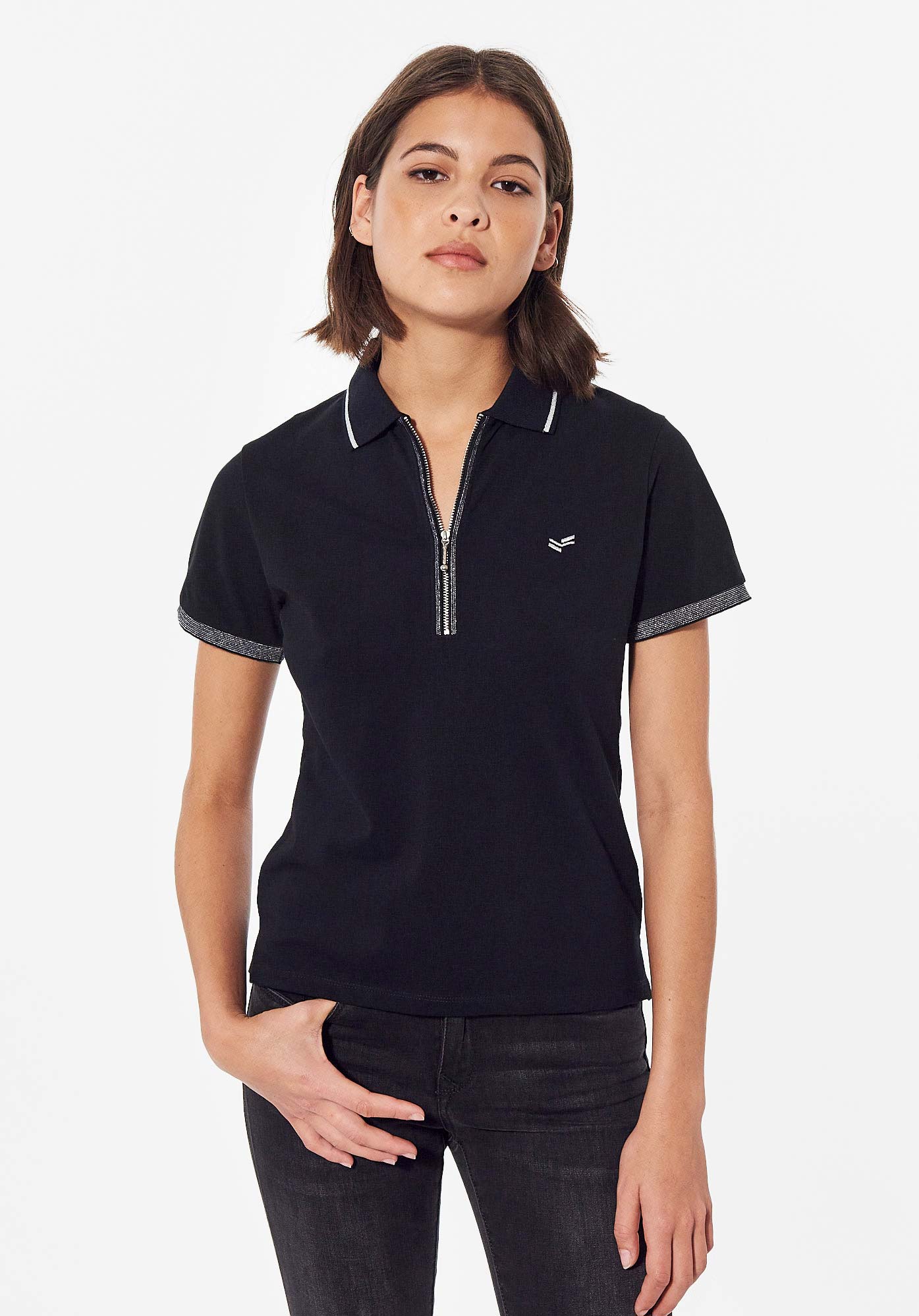 FOLOW  Polo noir femme