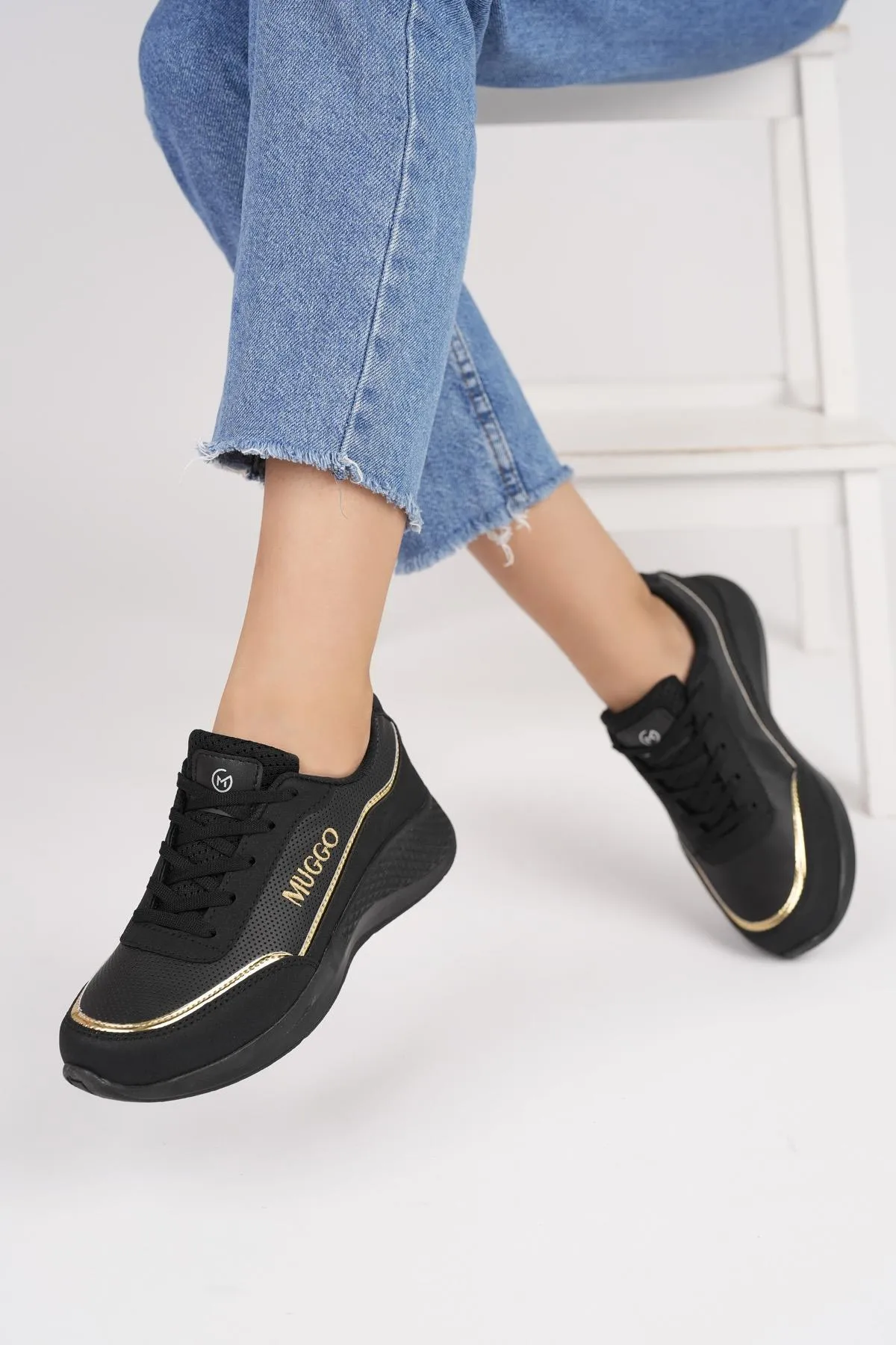 MUGGO  Glückliche garantierte orthopädische Damen-Schnürschuhe für den täglichen Gebrauch, stilvolle, bequeme Sneaker-Sportschuhe