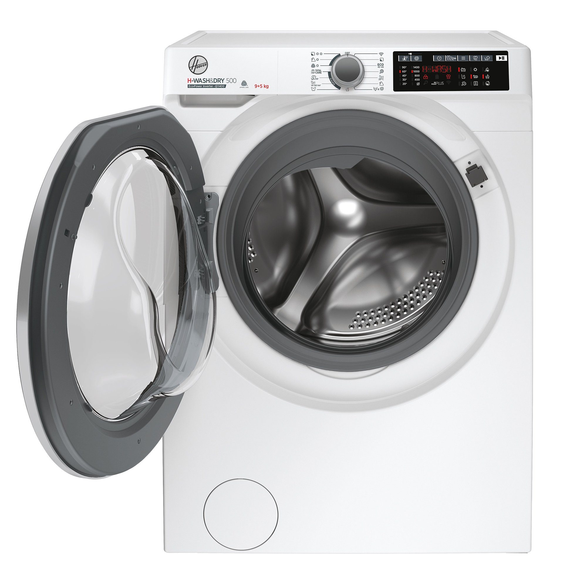 Hoover Waschtrockner HD 495AMBS/1-S, 9,00 kg, 5 kg, 1400 U/min, Active Steam, Mix-Power-System, WiFi & Bluetooth (hOn-App)