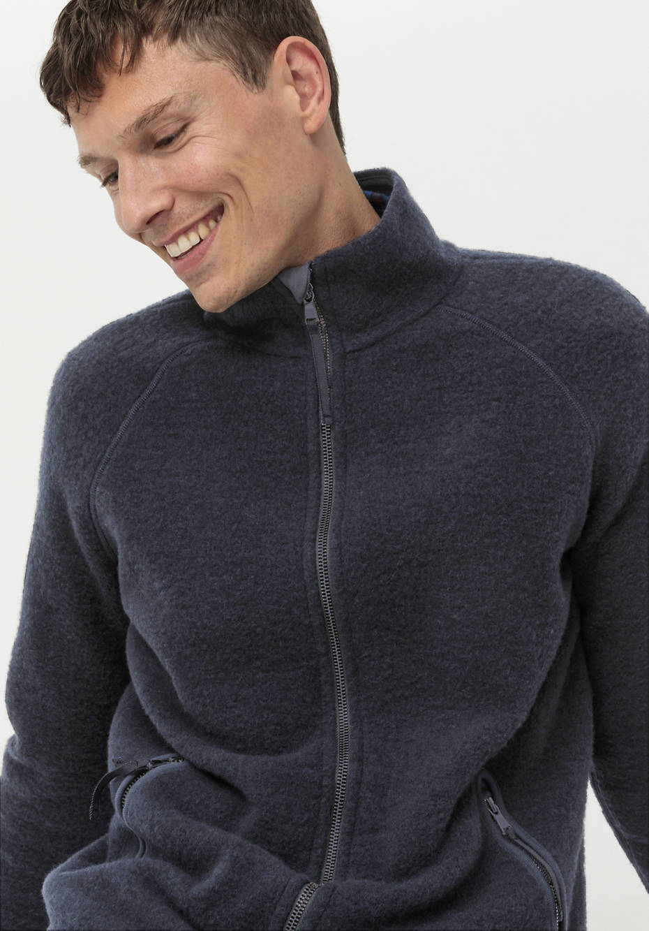 Wollfleece-Jacke aus reiner Bio-Merinowolle