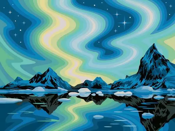 CreArt Leinwand Nordlichter - Malen nach Zahlen für Erwachsene