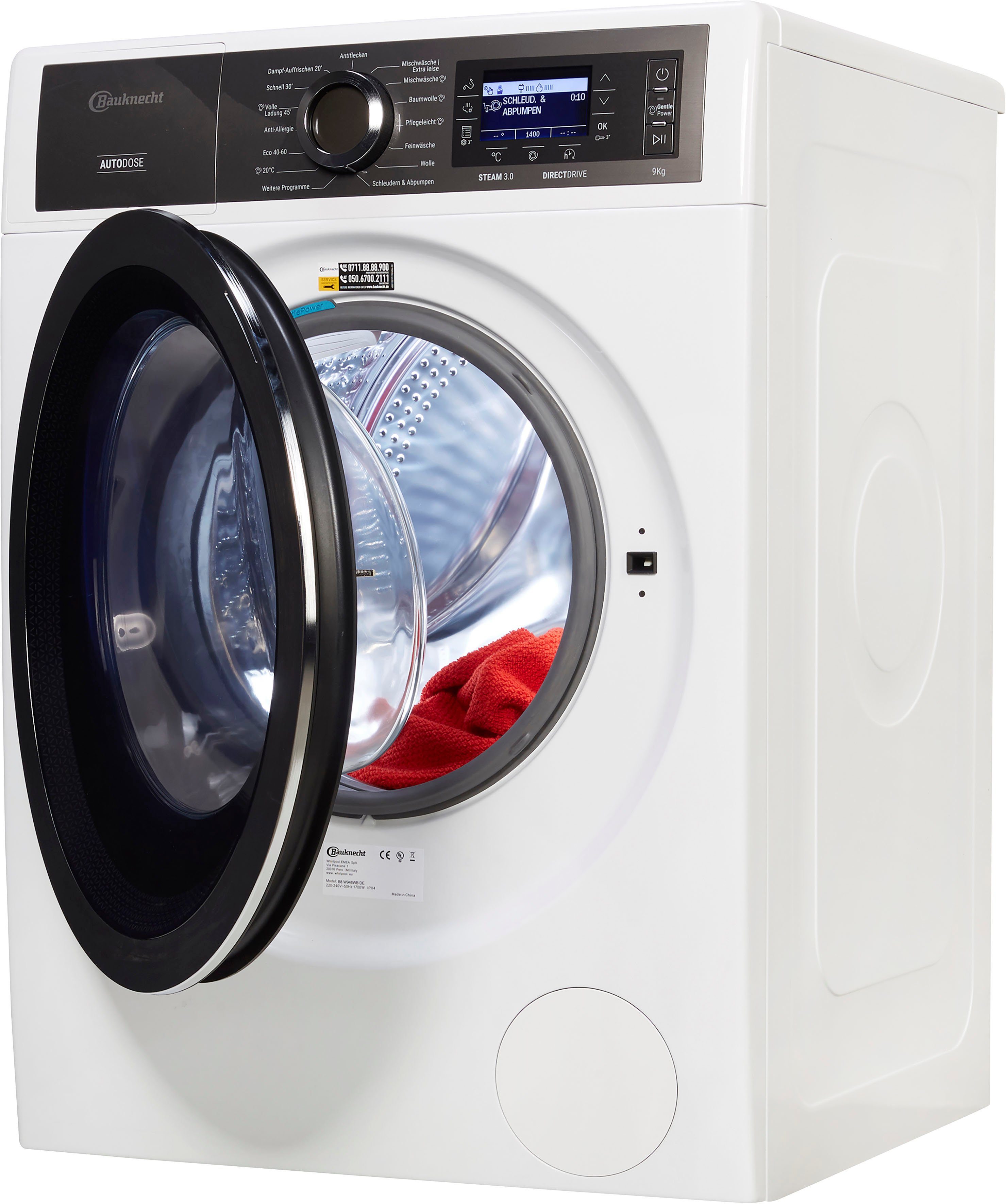 BAUKNECHT Waschmaschine B8 W946WB DE, 9 kg, 1400 U/min, AutoDose, 4 Jahre Herstellergarantie
