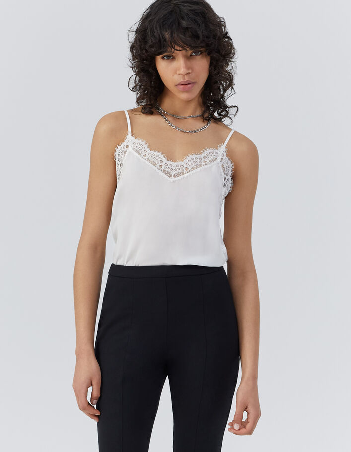Caraco satin dentelle femme