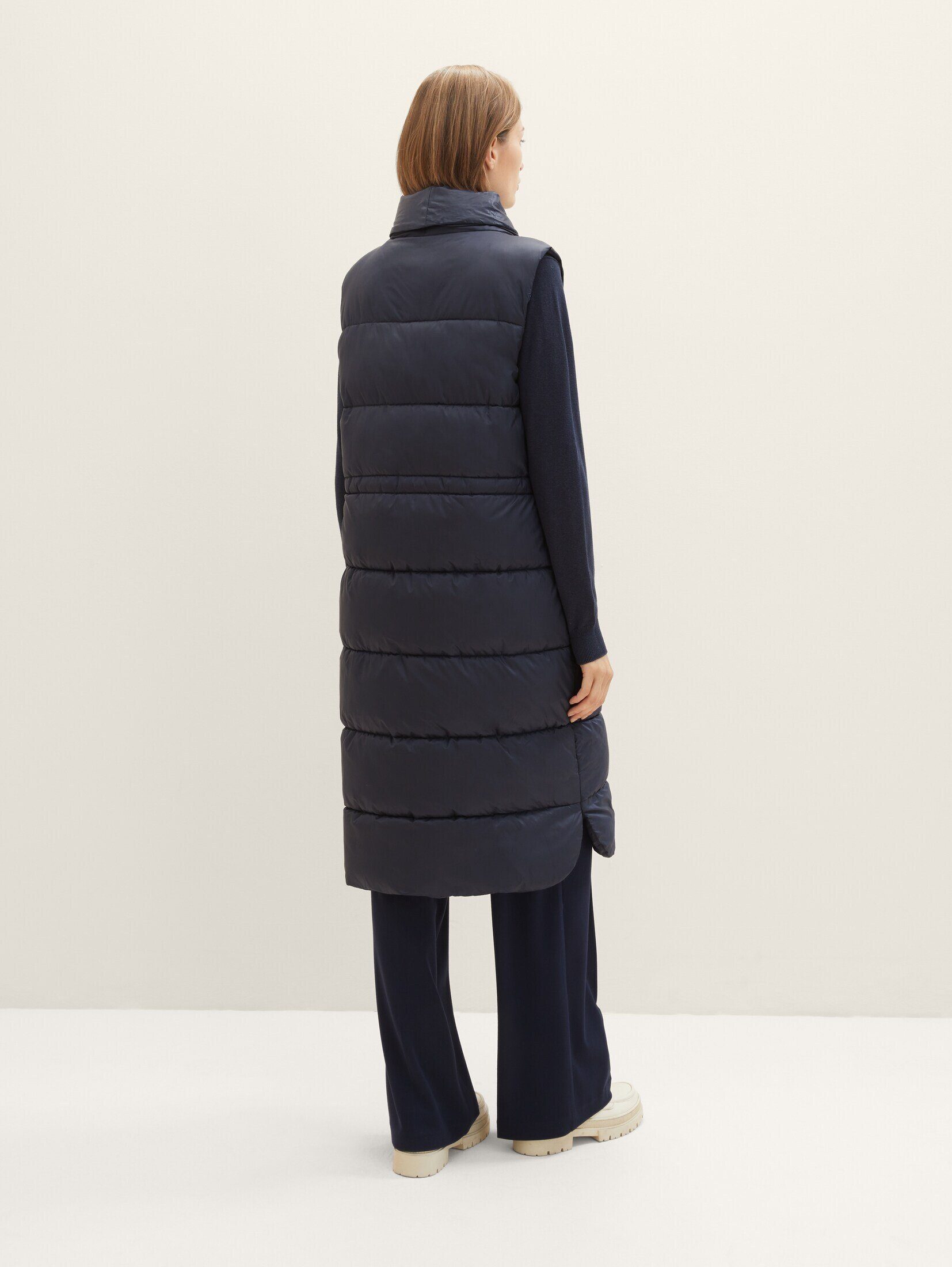 TOM TAILOR Longweste Weste mit recyceltem Polyester