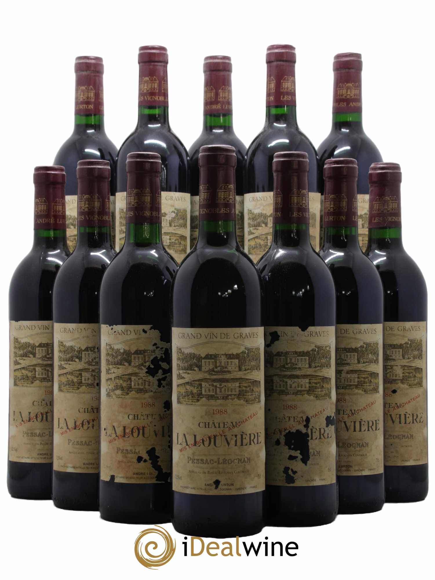 Château la Louvière  1988 - Lot de 12 Bouteilles