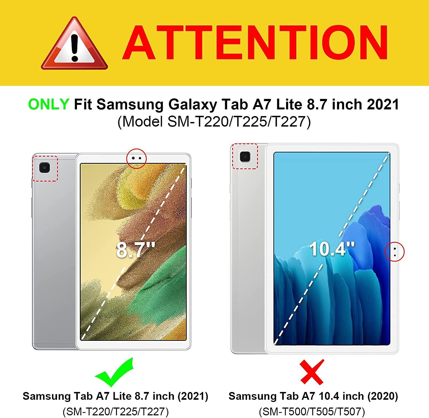 Fintie Tablet-Hülle Hülle für Samsung Galaxy Tab A7 Lite 8.7 2021 - Ultra Schlank Kunstleder Schutzhülle Cover für Samsung Galaxy Tab A7 Lite 8.7 Zoll SM-T225/T220 Tablet
