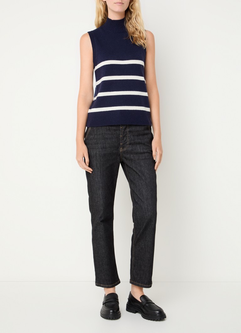 Josephine & Co Arianne fine-knit sleeveless sweater in cashmere wool blend with stripe print