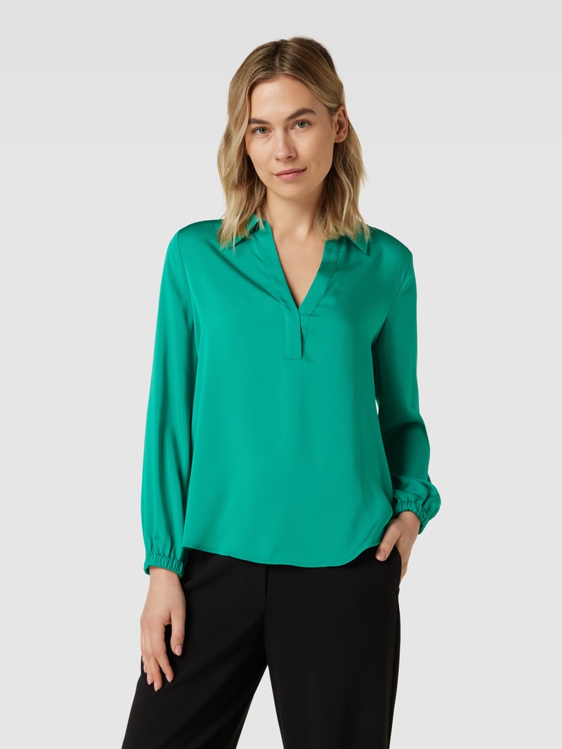 Bluse mit Umlegekragen in smaragd