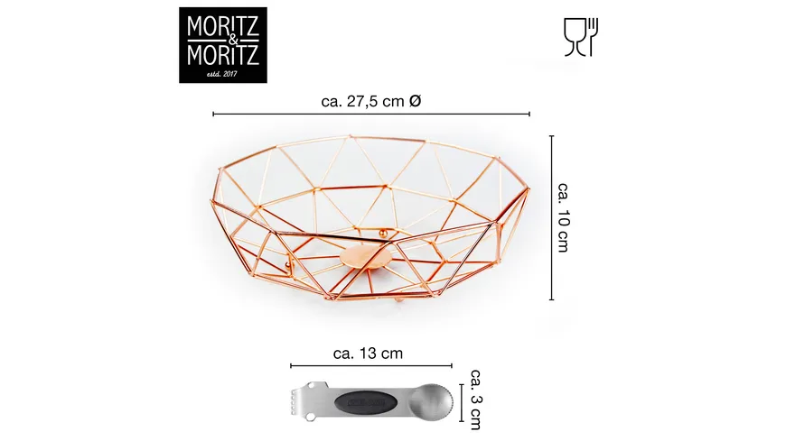 Moritz & Moritz Obstkorb Rund Dreiecke rose rose