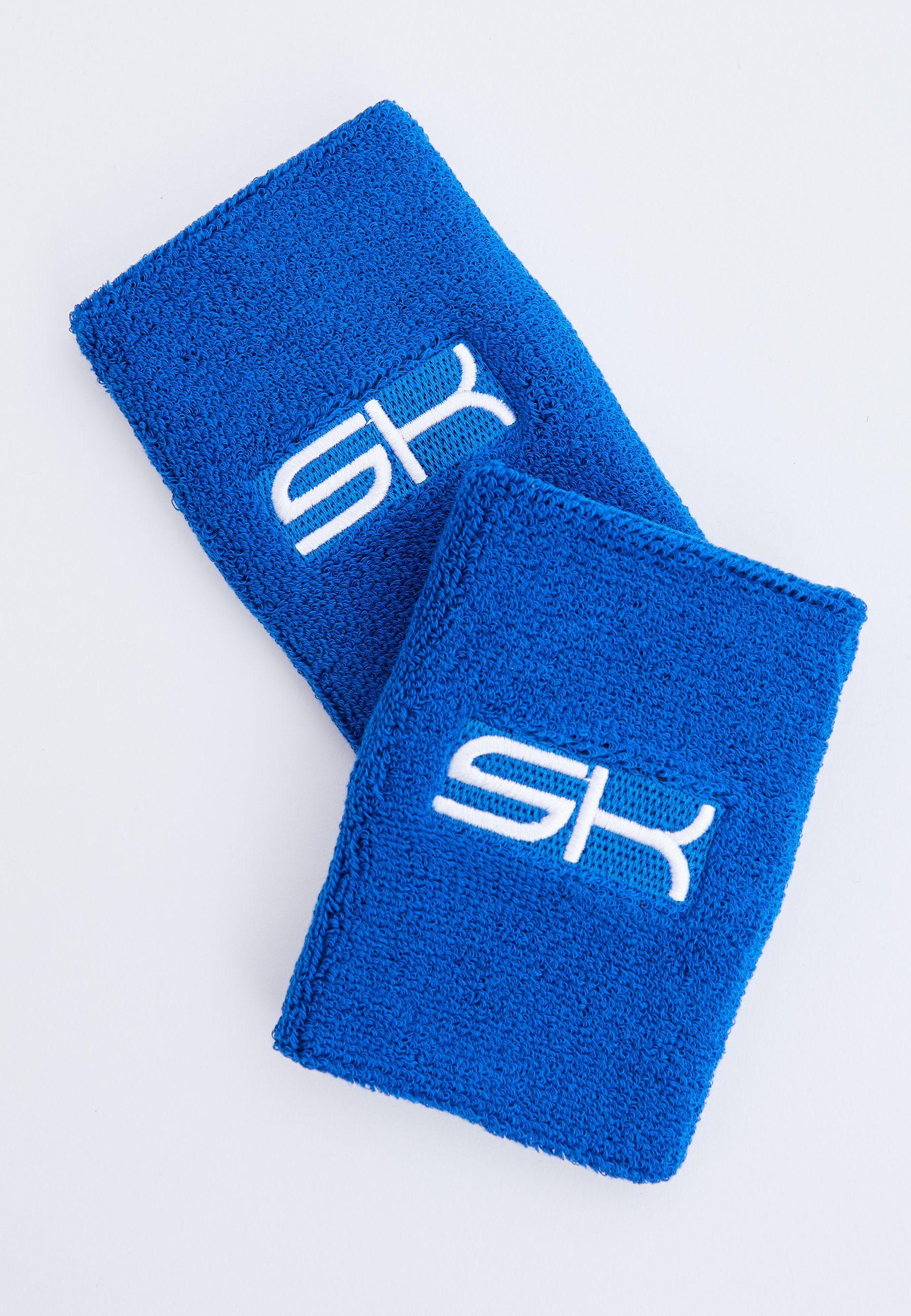 SPORTKIND Schweißband Tennis Schweißbänder groß 2er Set unisex Kinder & Erwachsene, kobaltblau