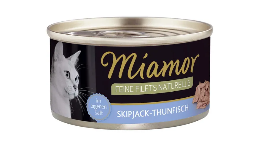 Miamor Katzennassfutter Feine Filets naturelle Skipjack-Thunfischfisch 80 g