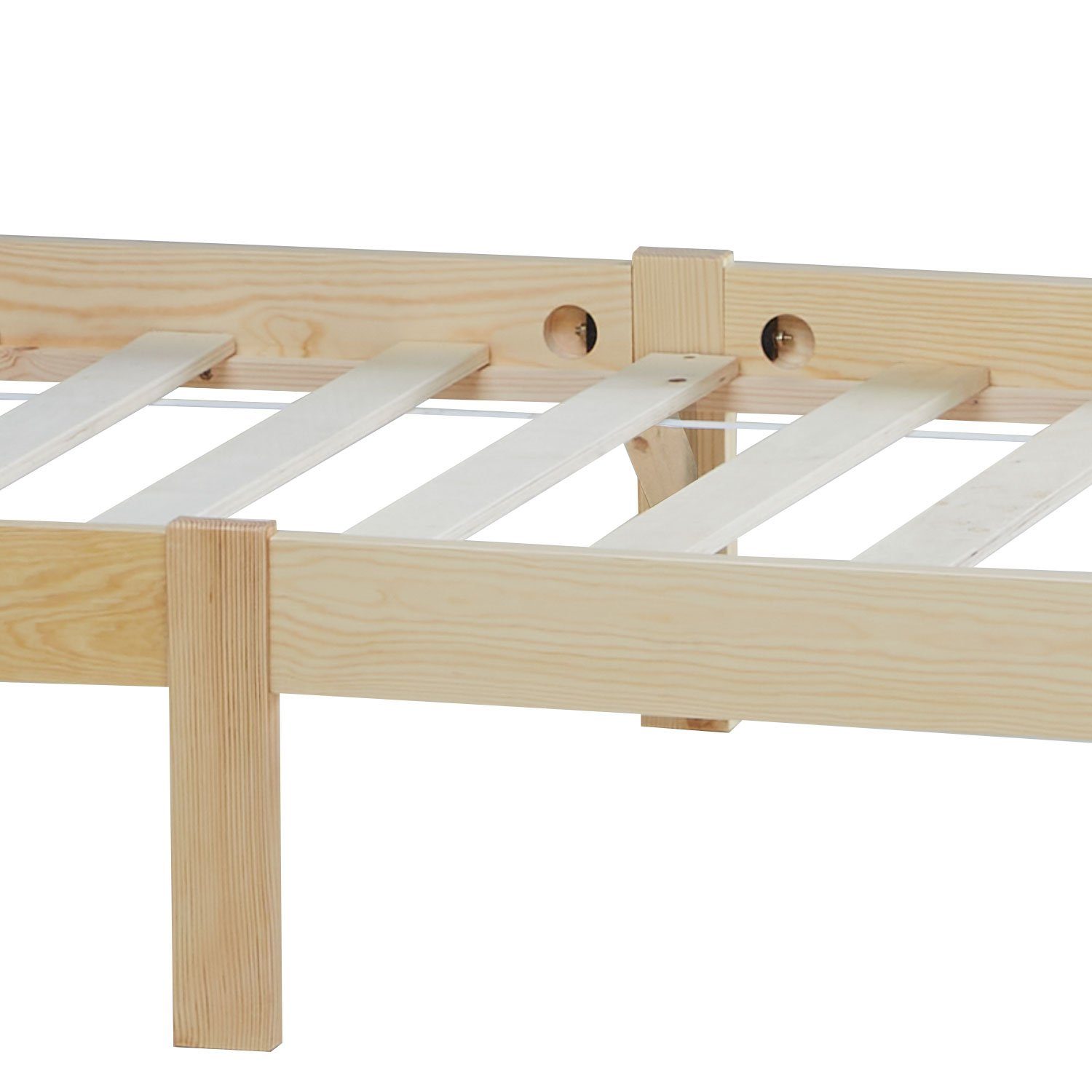 Homestyle4u Holzbett Doppelbett Einzelbett mehrere Größen Bettgestelll Kinderbett natur
