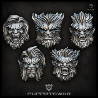 Werewolf heads (5)