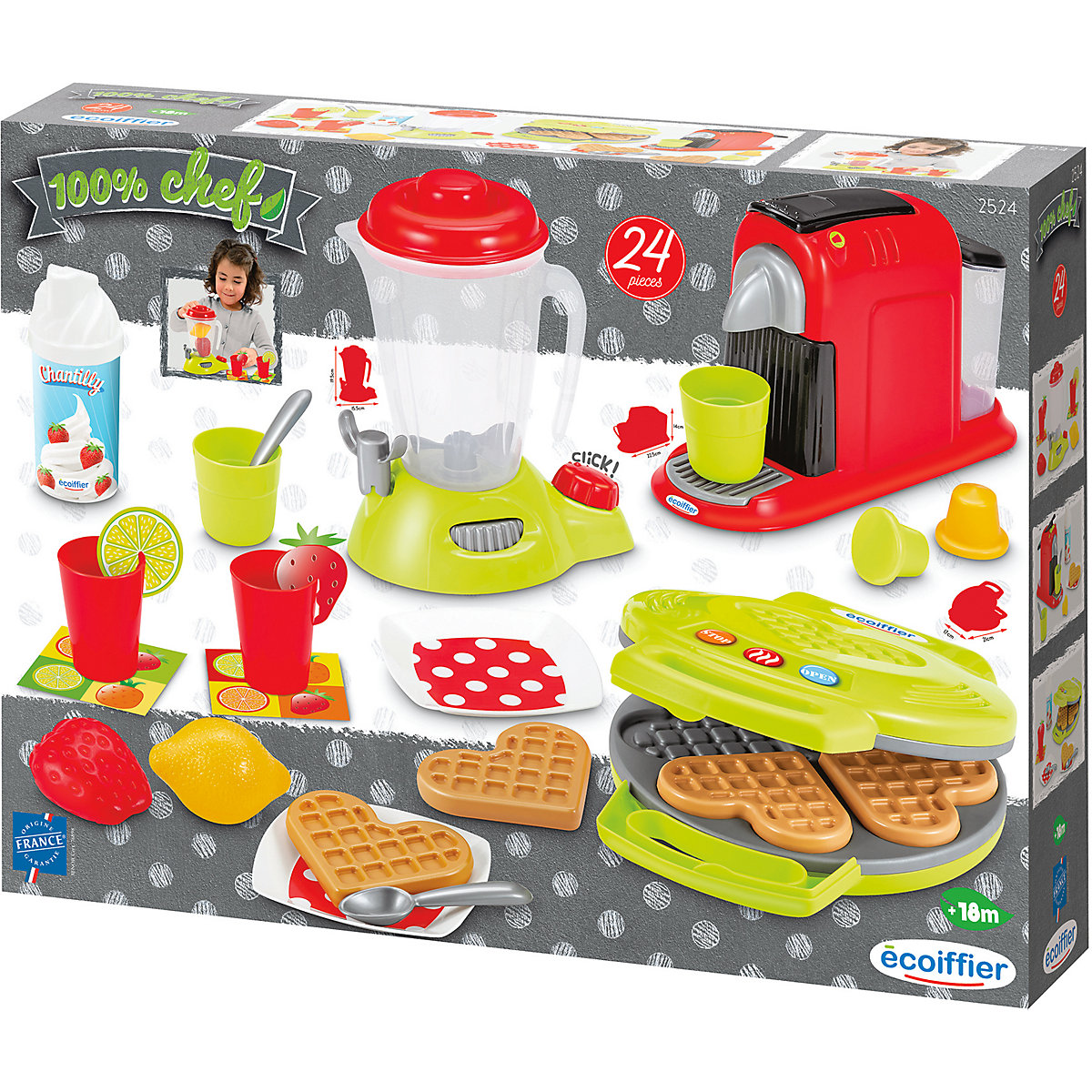 Spielgeschirr Frühstücks-Set mit Waffeleisen