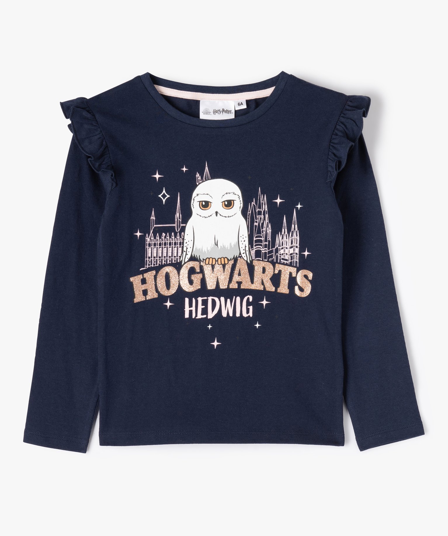 Tee-shirt fille à manches longues imprimé Hedwige - Harry ... marine | GEMO