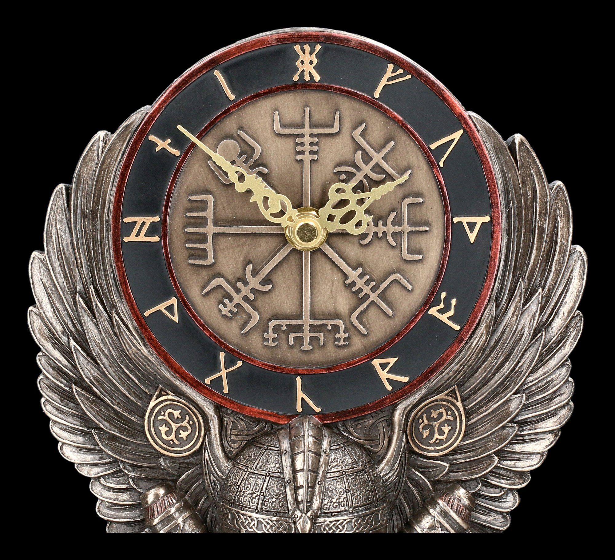 Figuren Shop GmbH Wanduhr Wanduhr Wikinger - Vegvisir - Veronese Dekoration