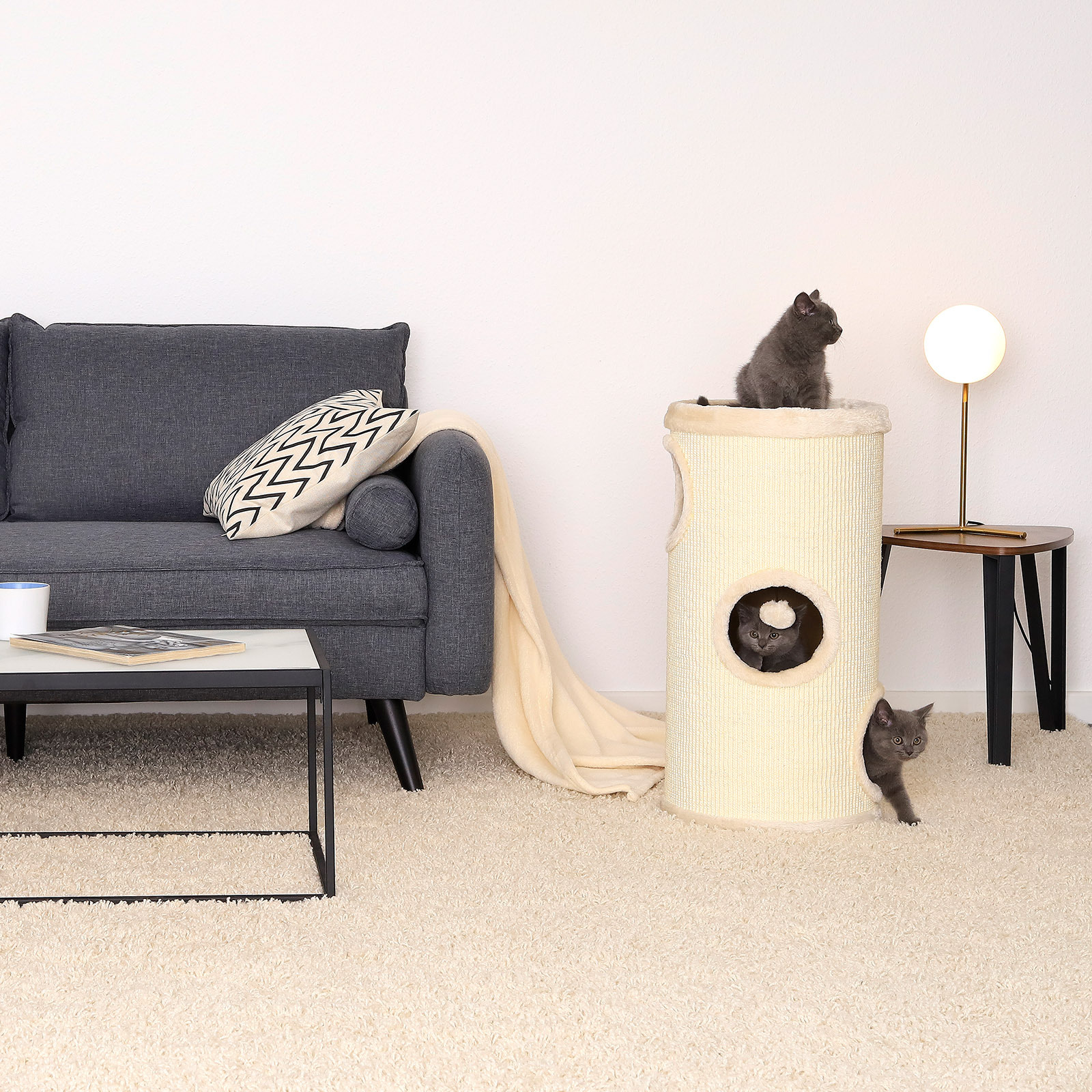 Lionto Kratztonnen Lionto 70cm Kratztonne mit Sisal beige