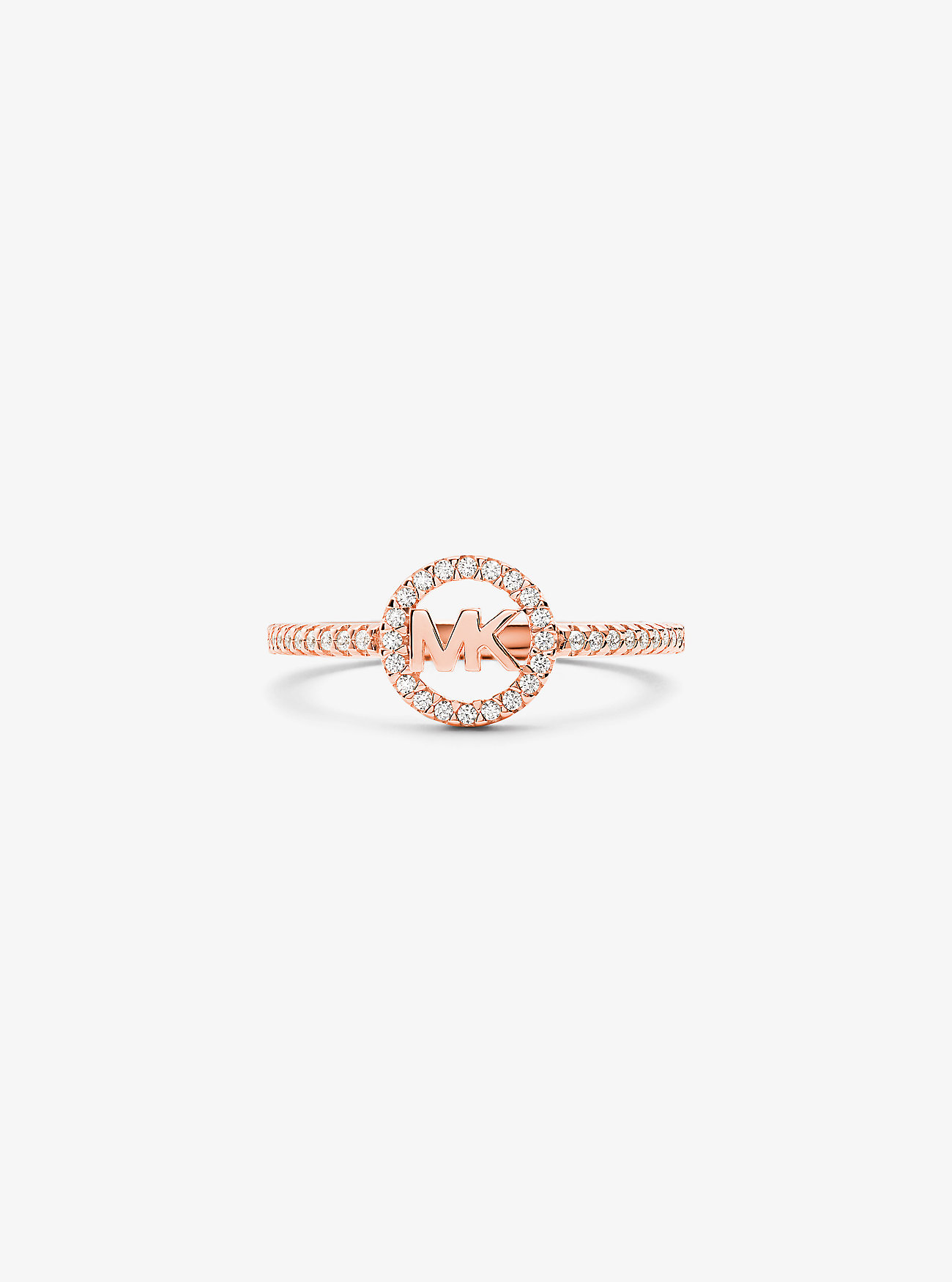 Precious Metal Plated Sterling-Silver Logo Ring - ROSE GOLD