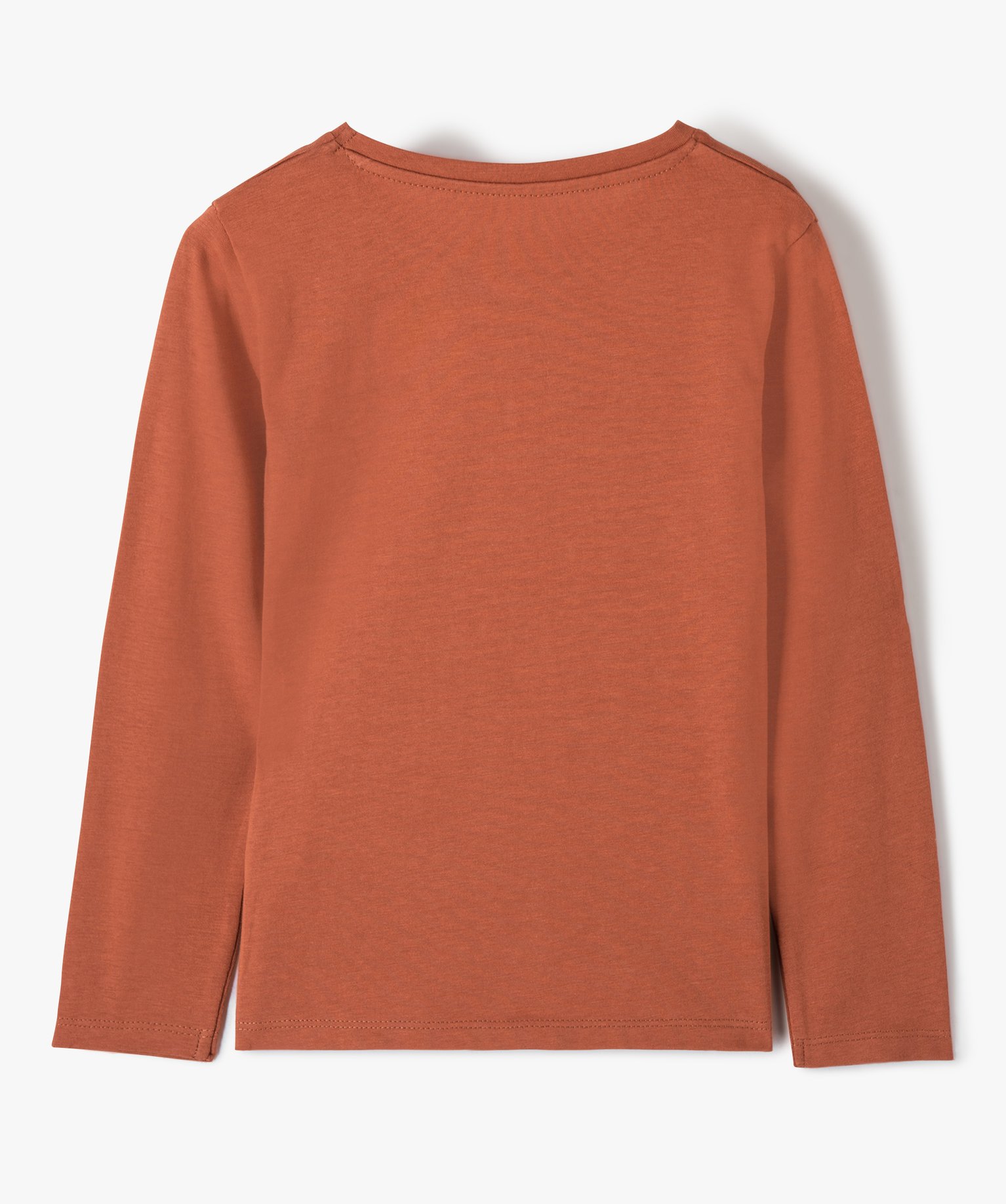 Tee-shirt fille à manches longues à motif fantaisie marron | GEMO