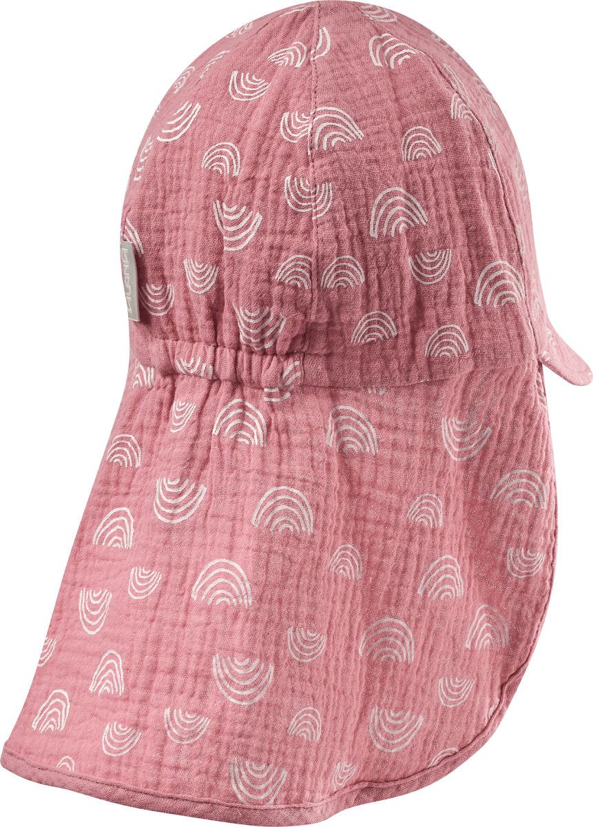 Schirmmütze aus Musselin mit Regenbogen-Muster, rosa, Gr. 50/51, 1 St