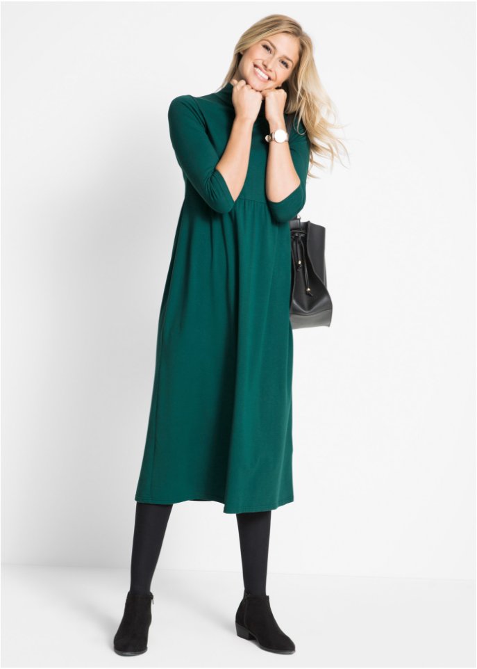 Shirt-Midikleid, 3/4 Arm