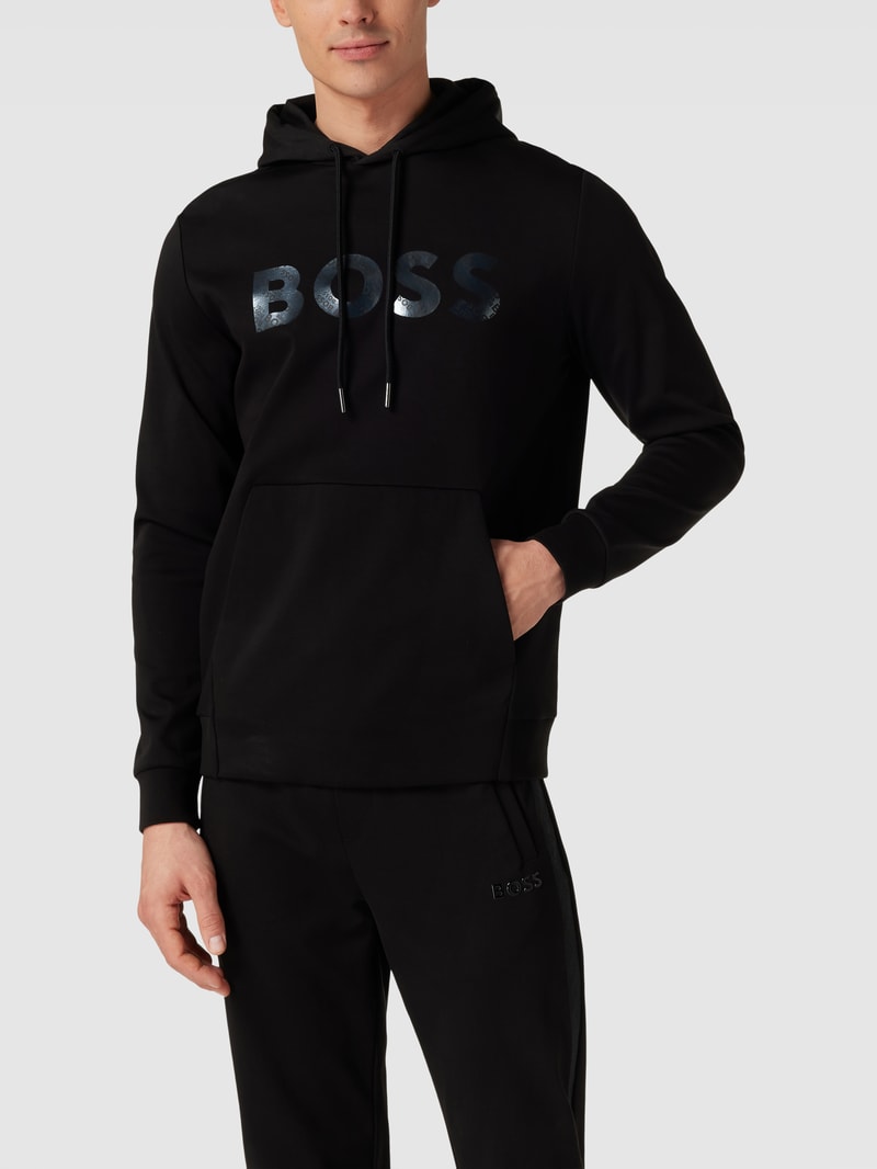 Hoodie mit Label-Print Modell 'Soody Mirror' in schwarz