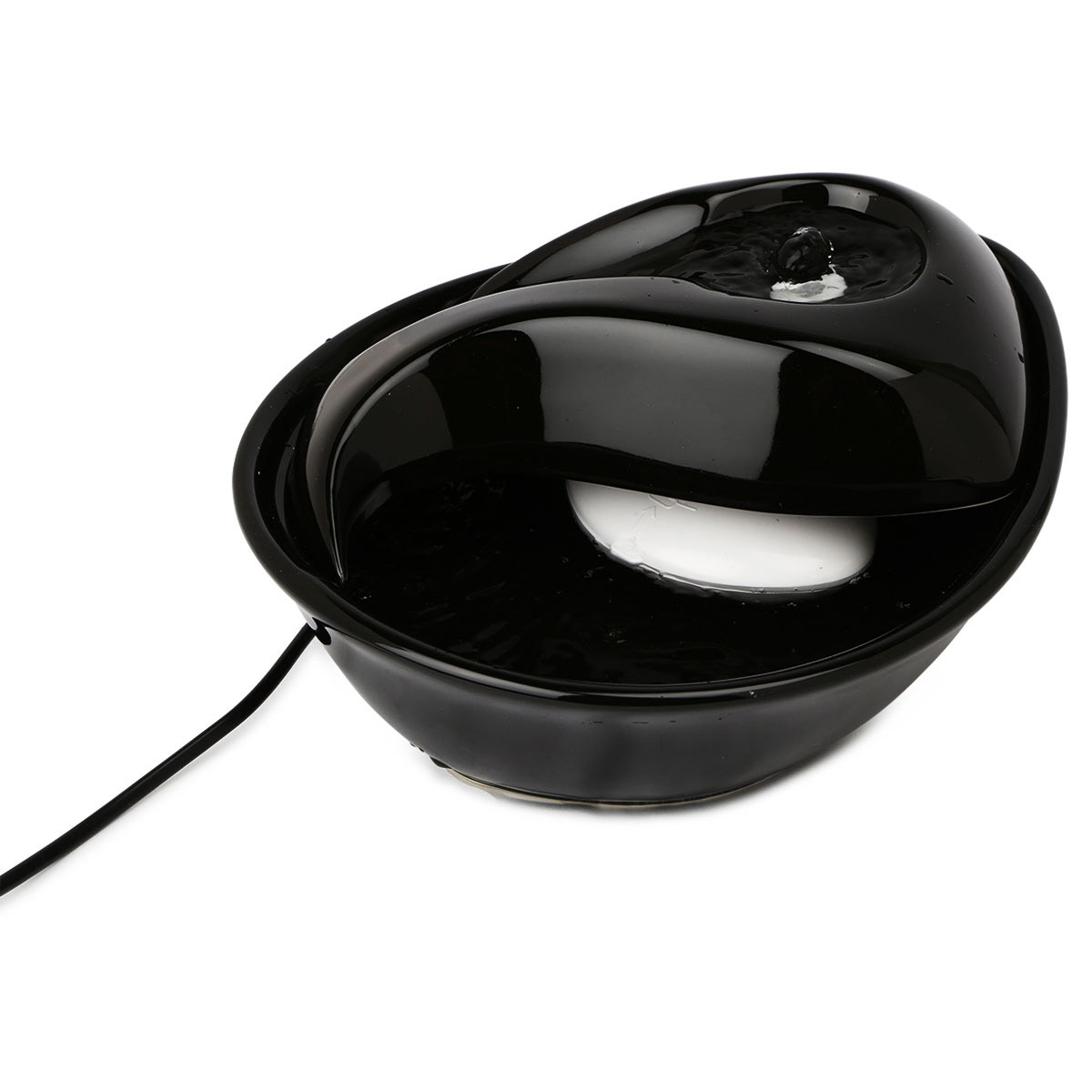 Pioneer Pet Keramik Trinkbrunnen Rain Drop Style 1,8 l schwarz