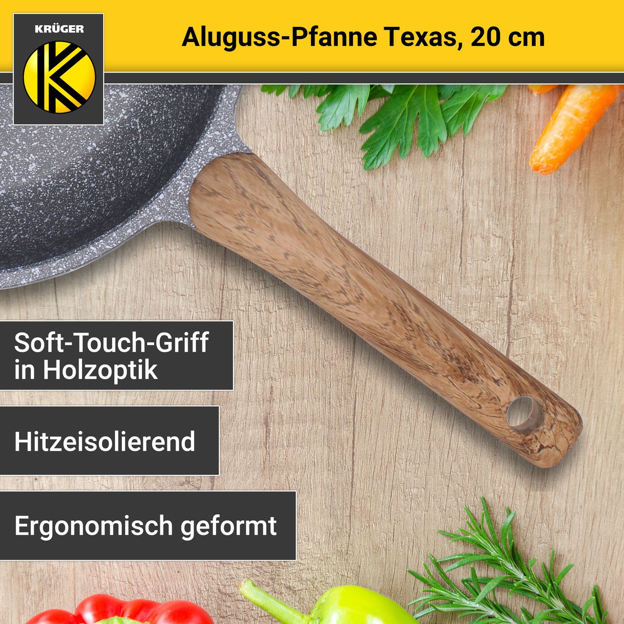 Karl Krüger Aluguss Pfanne TEXAS, 20 cm
