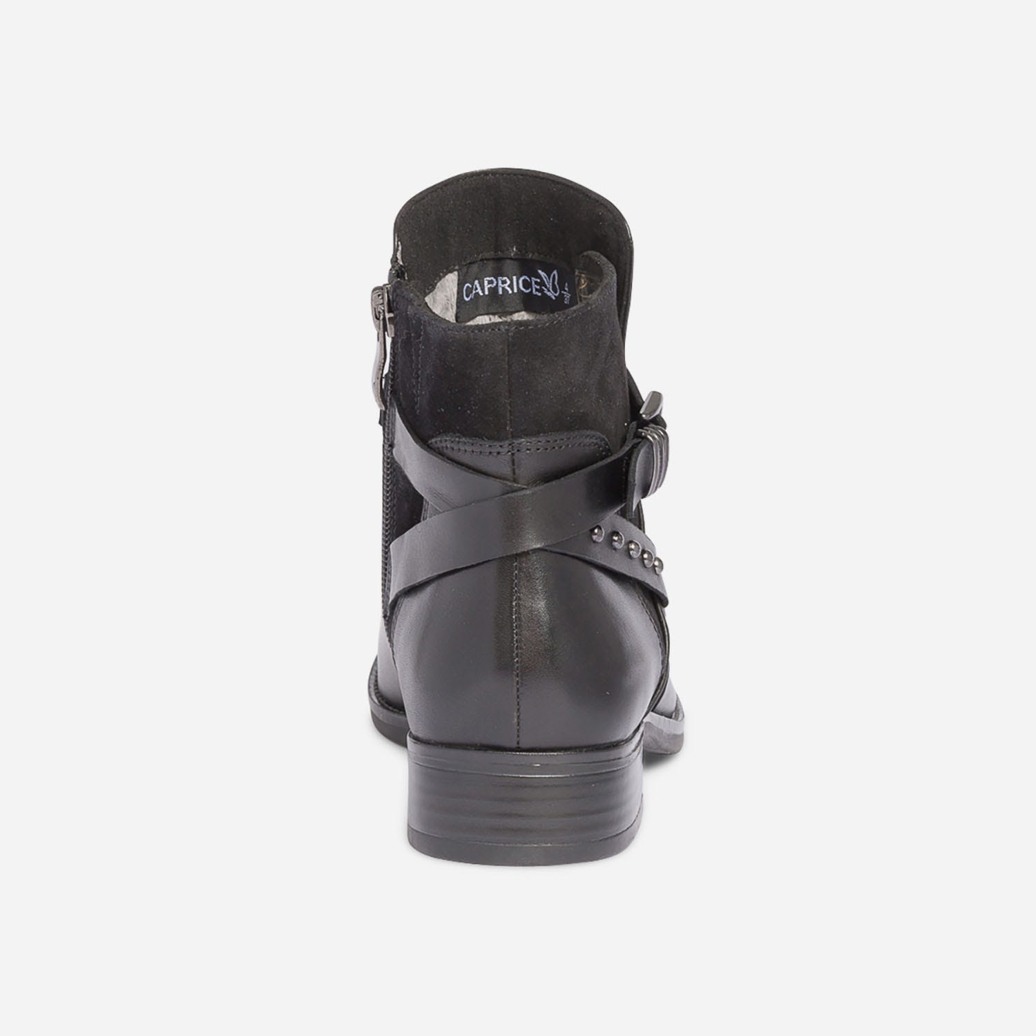 Boots CAPRICE noir à bride cloutée
