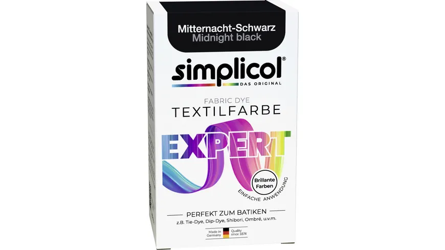 simplicol Textilfarbe expert Mitternacht-Schwarz 150 g