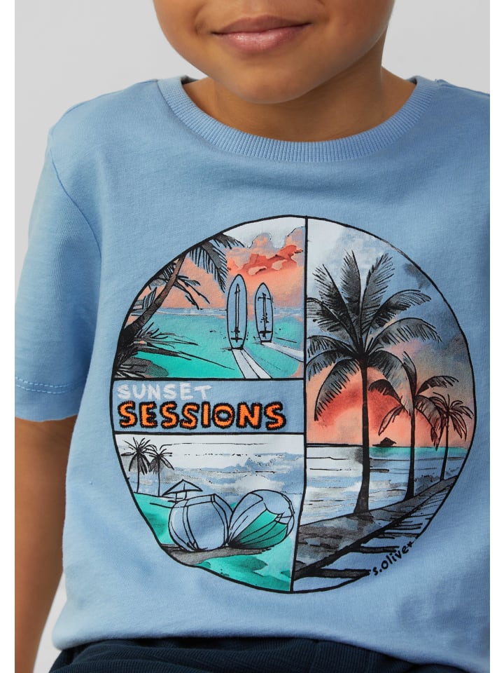 s.Oliver T-Shirt kurzarm in Blau günstig kaufen