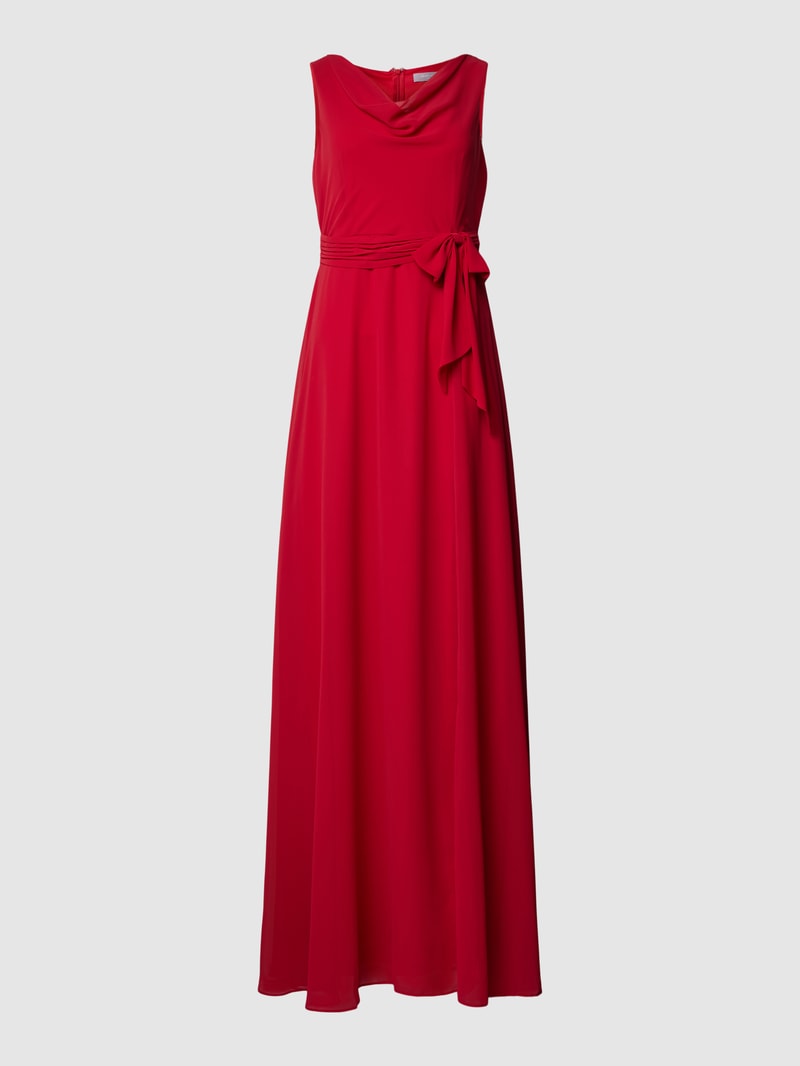 Abendkleid mit Wasserfallausschnitt in rot