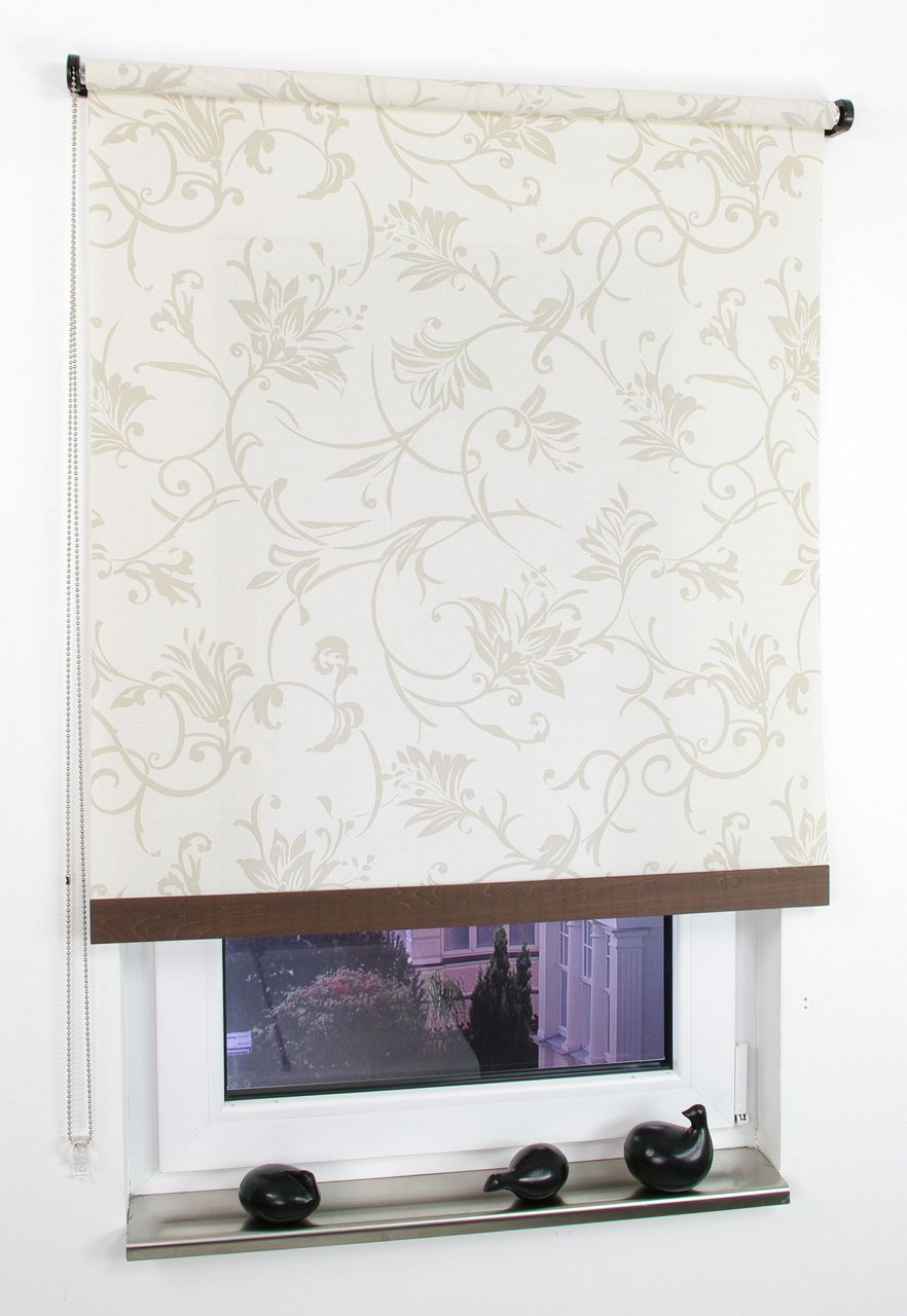 Bella Casa Seitenzugrollo Dekor Ranken, beige, 180 x 60 cm