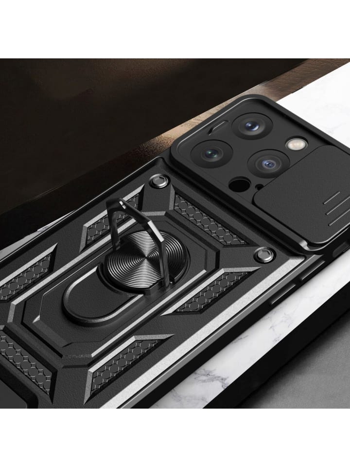 COFI 1453 Hybrid Armor Camshield Bumper Handyhülle Hülle mit Ring kompatibel mit in Blau günstig kaufen S