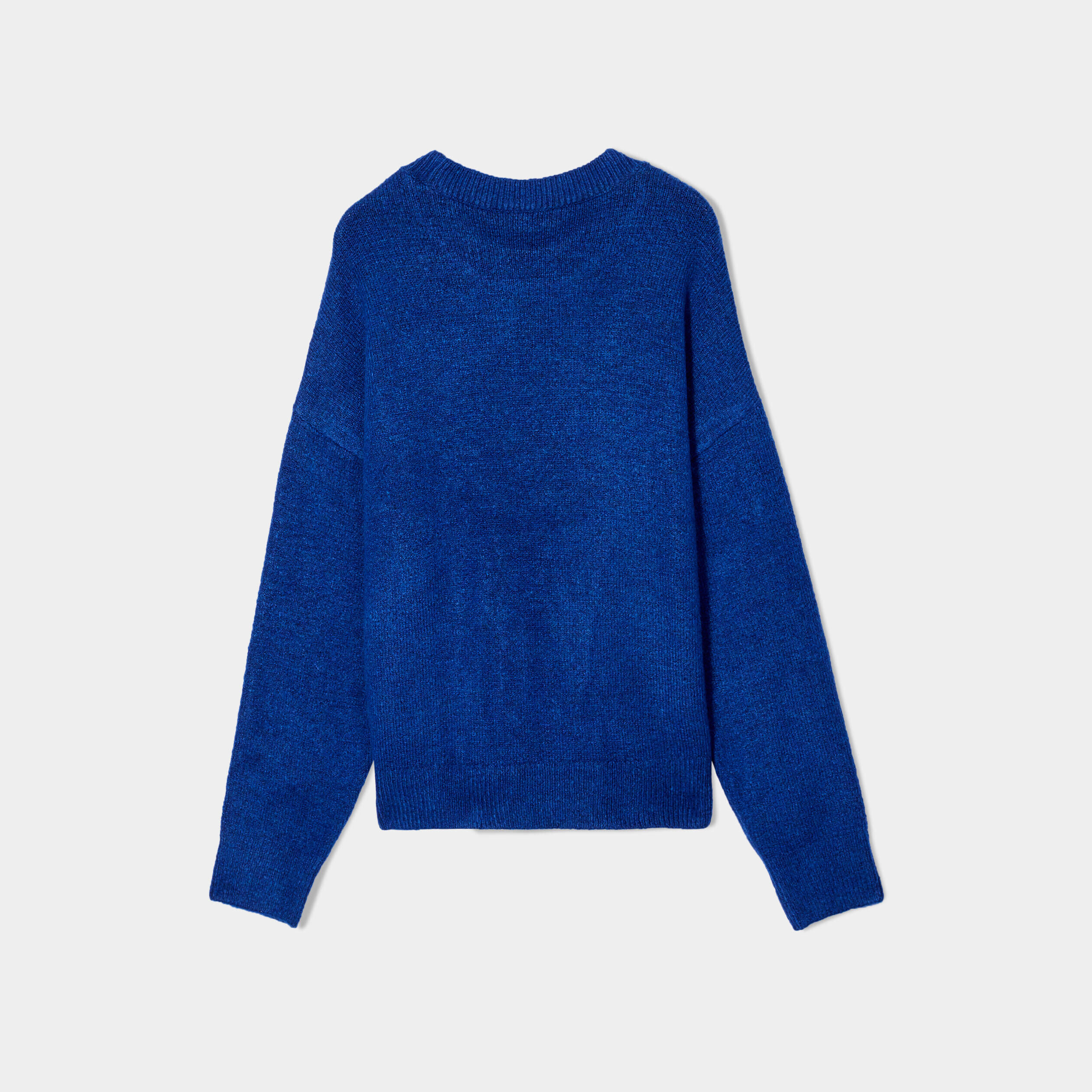 Pull manches longues col rond bleu electrique femme | Cache Cache
