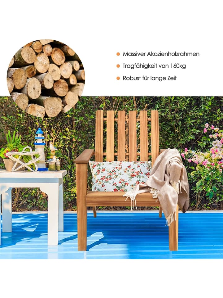COSTWAY Adirondack Stuhl in Beige günstig kaufen onesize