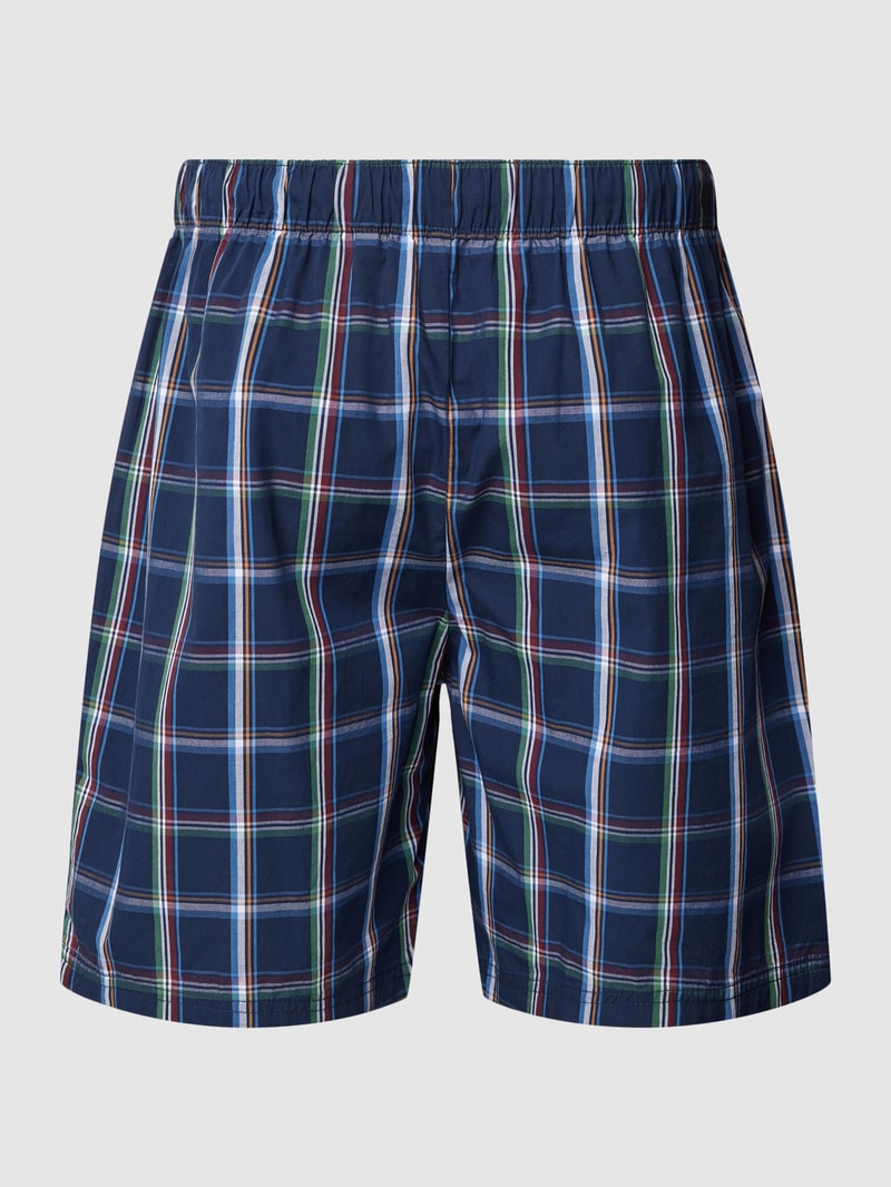 Pyjama-Shorts mit Karomuster in marineblau
