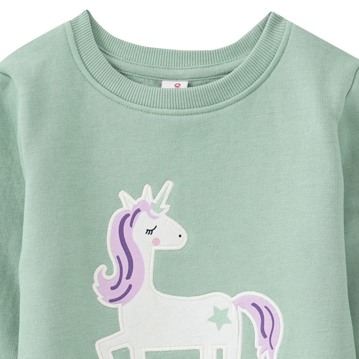 Mädchen Sweatshirt mit Einhorn-Applikation