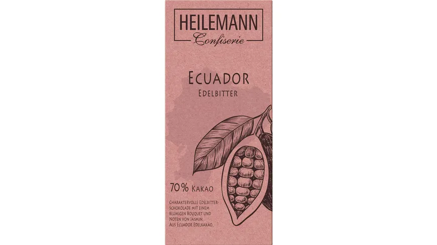 Heilemann Ursprungs-Schokolade Ecuador Edelbitter 70% 80 g