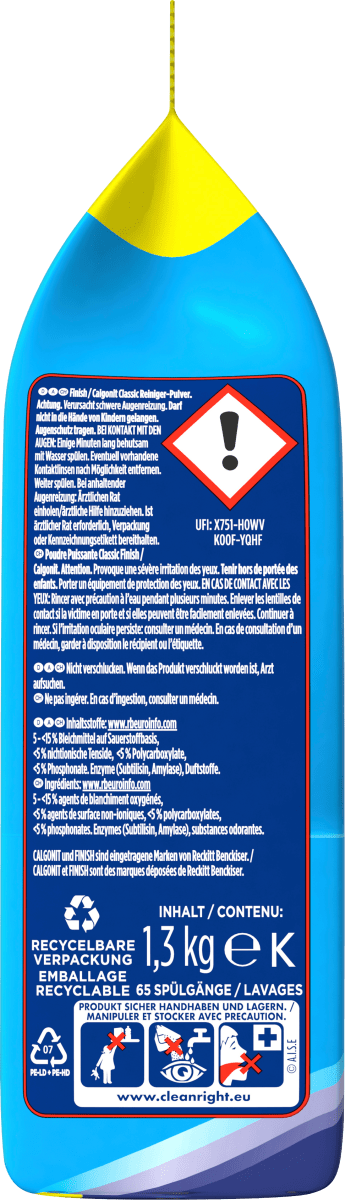 Spülmaschinen-Pulver Classic, 65 Spülgänge, 1,3 kg