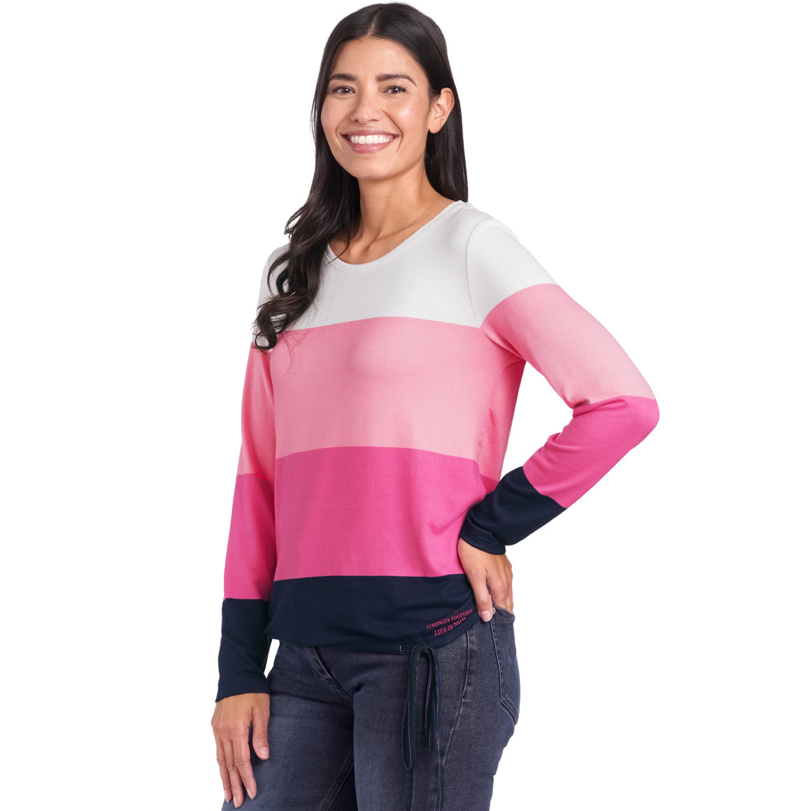 Damen Langarmshirt im Colourblocking-Look